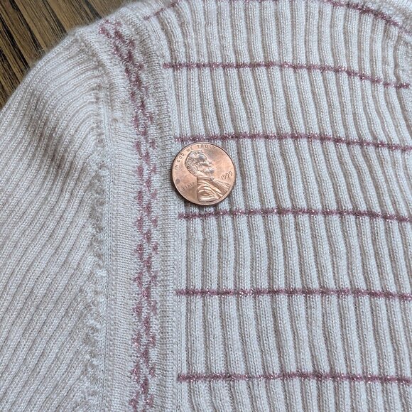 Chanel Vintage Light Pink Glitter Cashmere Blend Sweater 03A 2003 FR44 S M 6 8 - Picture 16 of 16